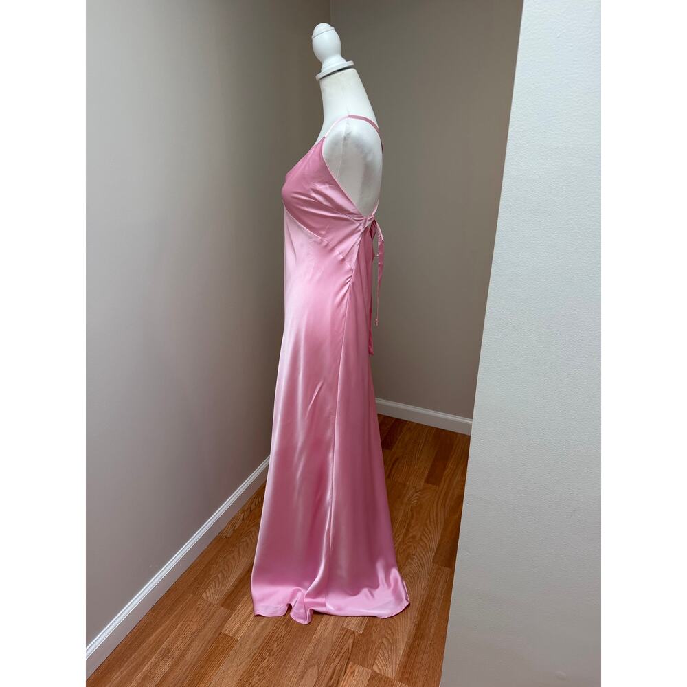 Show Me Your MuMu Anderson Maxi Dress Light Pink Luxe Satin Size Large - Picture 6 of 9